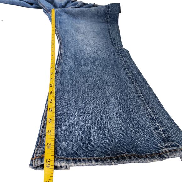 American Eagle Womens 90s Flare Jeans Size 10 High Rise Distressed Pockets Hem - Picture 13 of 14